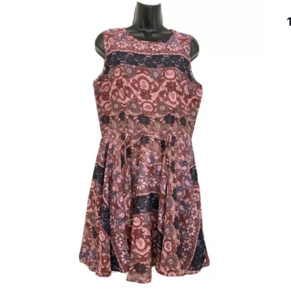 Macys Maison Jules L Rose Navy Dress Floral NWT